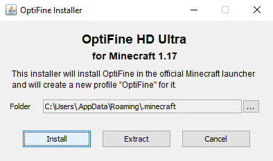 Optifine 1.17 Download
