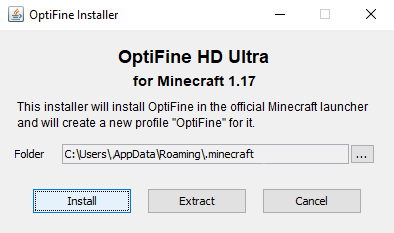 optifine 1.17 download