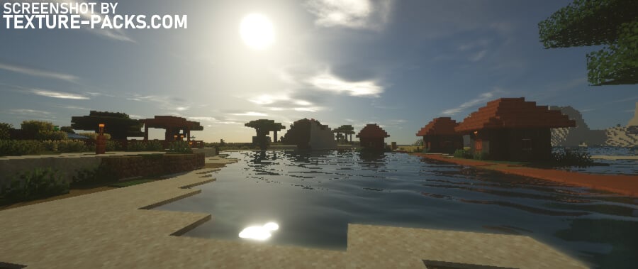 SEUS shaders compared to Minecraft vanilla (after)