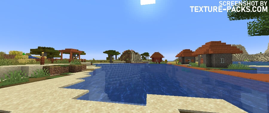 SEUS shaders compared to Minecraft vanilla (before)