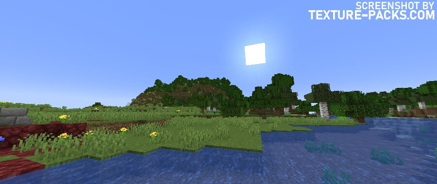 Sildurs Vibrant shaders compared to Minecraft vanilla (before)