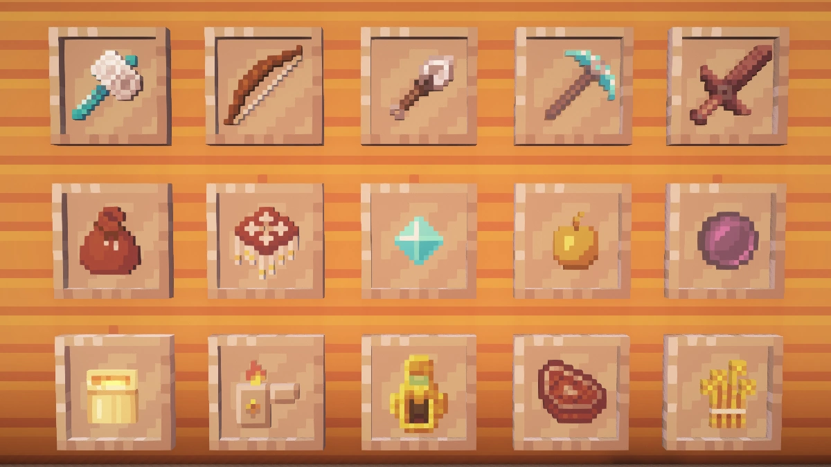 Dandelion items with Complementary shaders: tools, weapons, food and more