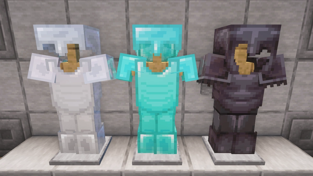 Faithful armor with Complementary shaders: iron, diamond, netherite