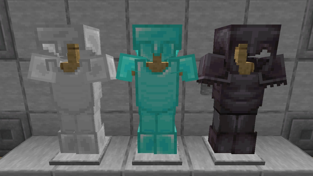 Faithful armor: iron, diamond, netherite