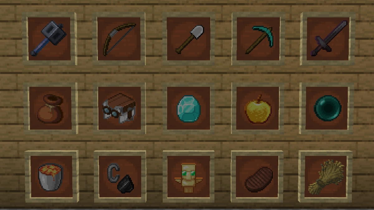 Faithful items: tools, weapons, food and more
