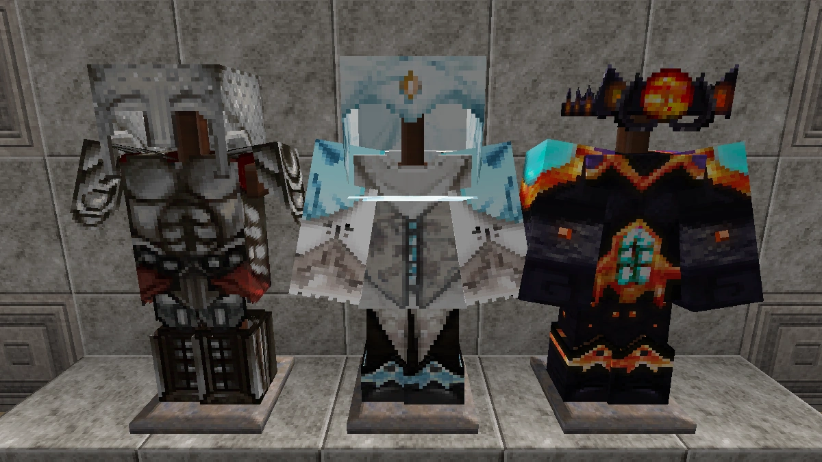 MeineKraft armor: iron, diamond, netherite