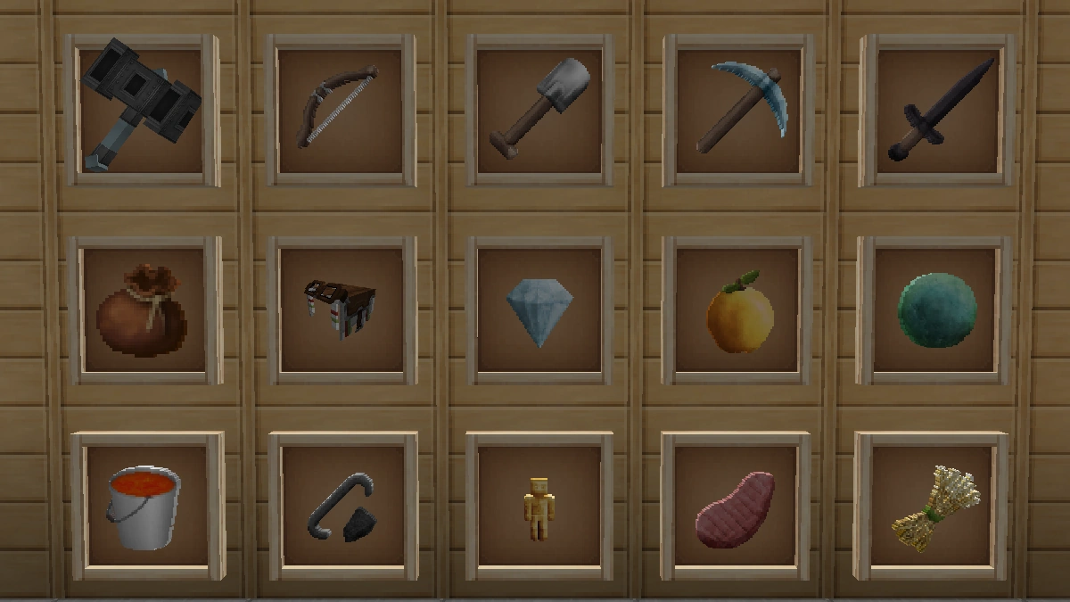 Soartex Fanver items: tools, weapons, food and more