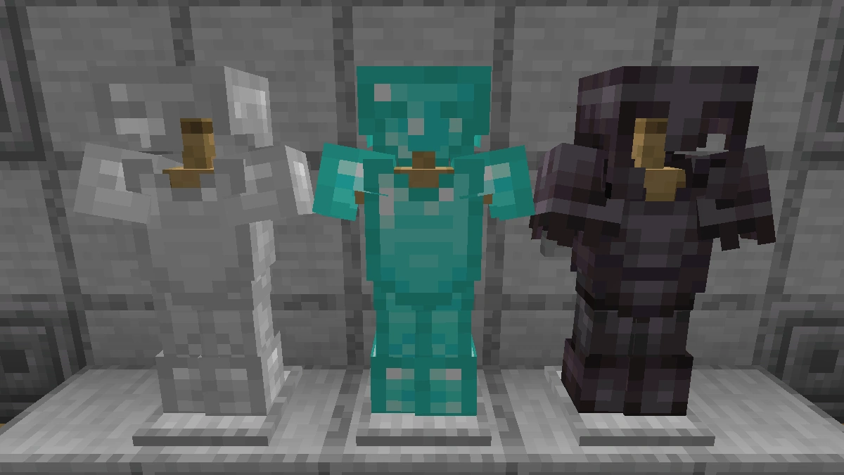 Vanilla armor: iron, diamond, netherite