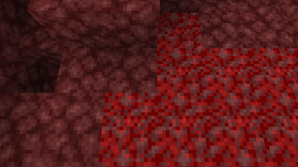 Minecraft Nether with netherrack in vanilla default textures.