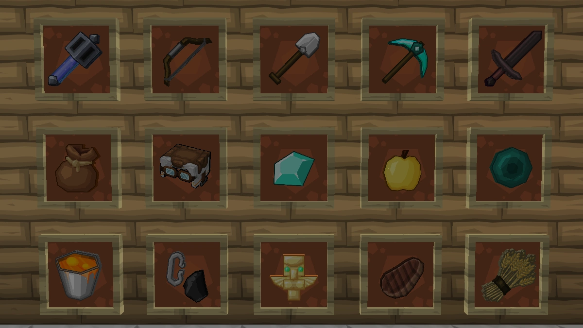 VanillaBDcraft items: tools, weapons, food and more