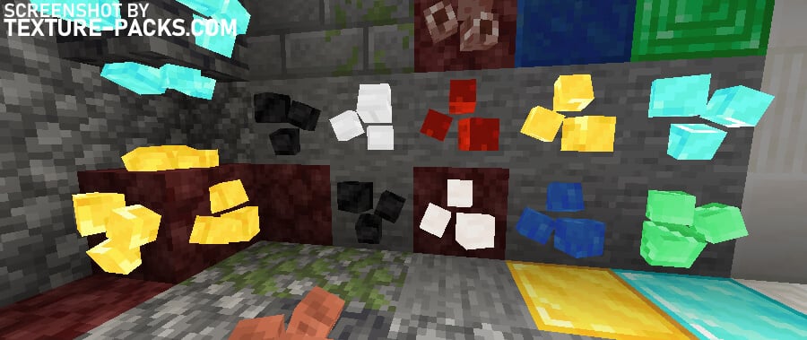 3D Ores texture pack compared to Minecraft vanilla (after)