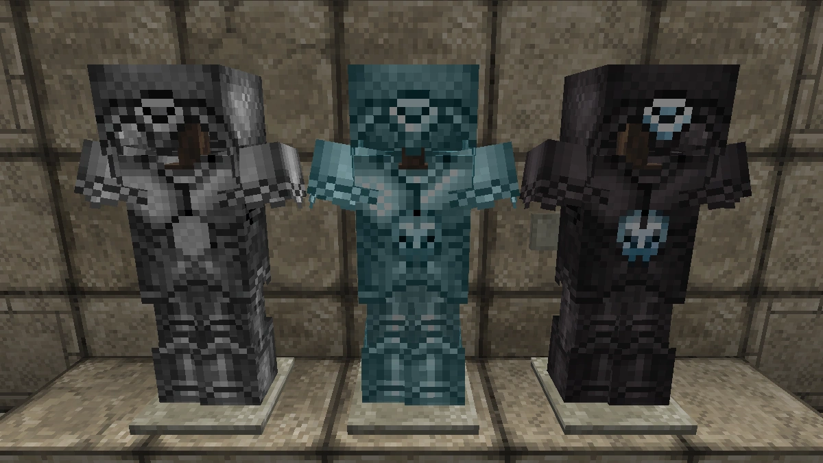 John Smith Legacy armor: iron, diamond, netherite