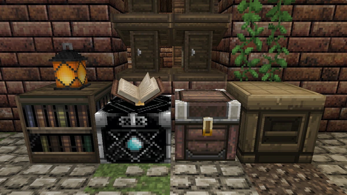 John Smith Legacy blocks: bookshelf, enchanting table, chest, crafting table