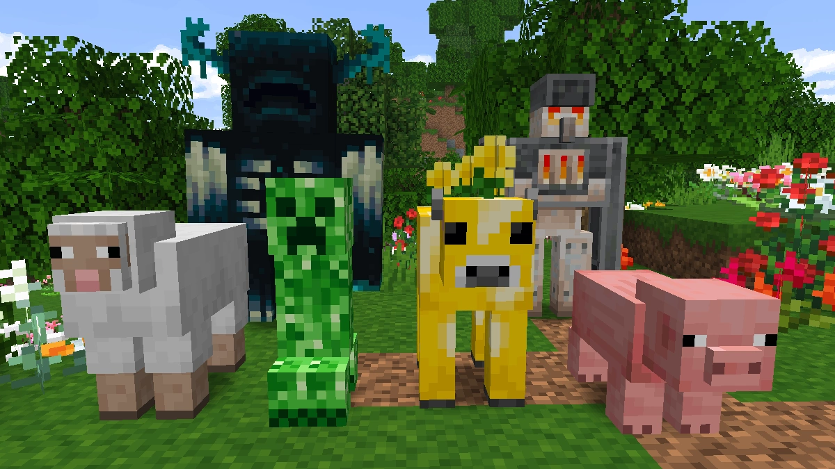 New Default+ mobs: sheep, creeper, warden, cow, iron golem, pig