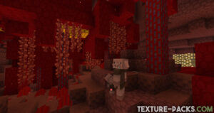 Screenshot of an piglin in the nether