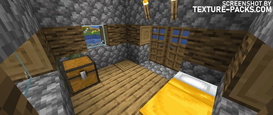 Paper Cut Out texture pack compared to Minecraft vanilla (before)