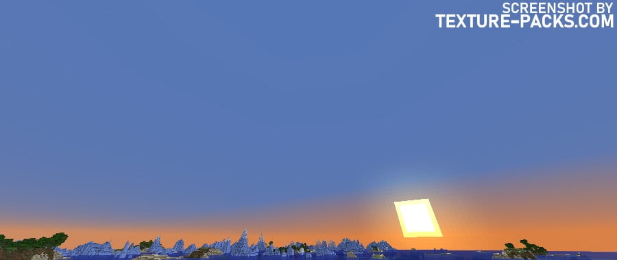 An ice spikes biome displayed without the Dramatic Skys texture pack.