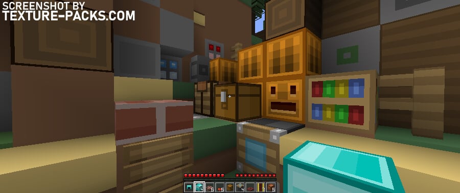 oCd texture pack compared to Minecraft vanilla (after)