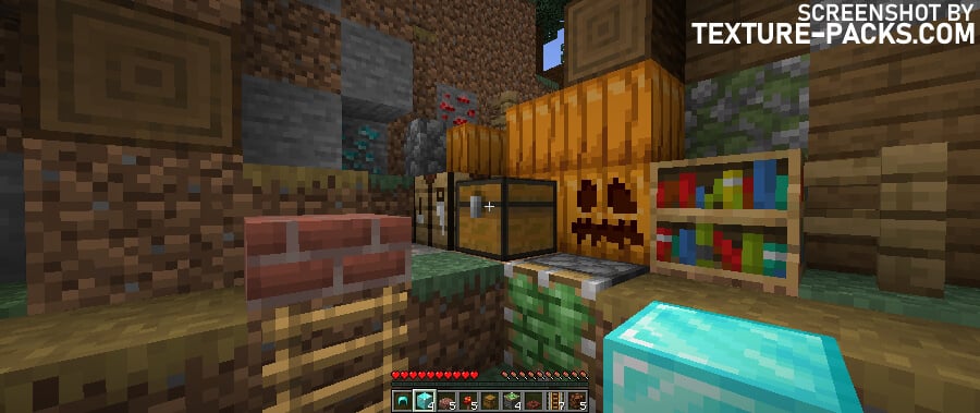 oCd texture pack compared to Minecraft vanilla (before)