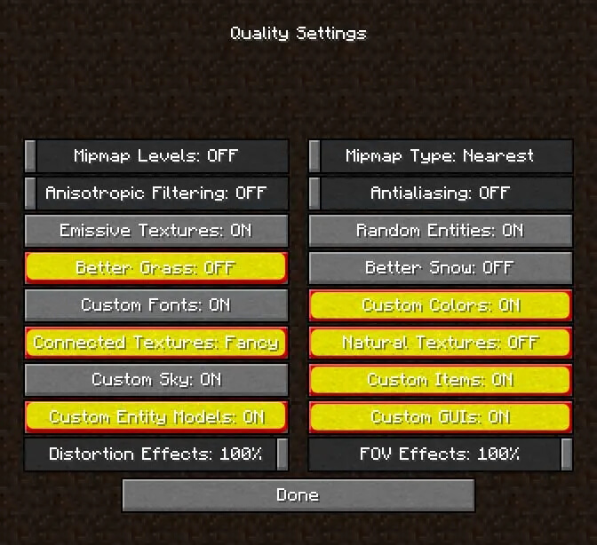 Best settings for Limitless texture pack