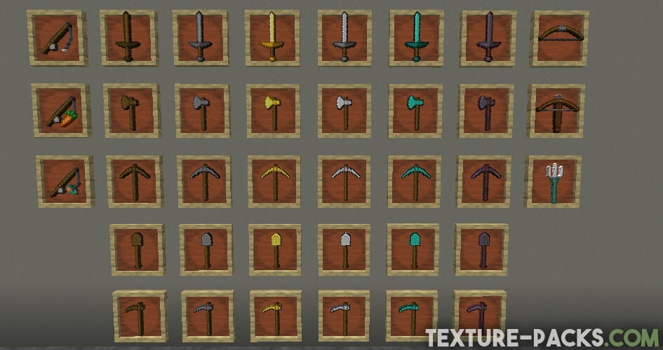 GearSmith 1.20! Swords, shields, bows, guns, axes, elytra, fishing rods,  armor & more! Minecraft Texture Pack