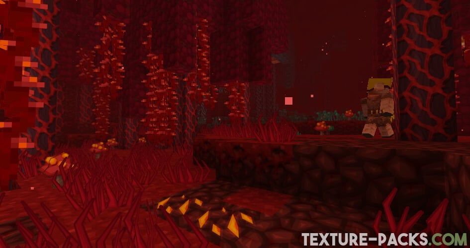 Minecraft Nether Screenshot in Crimson Forest