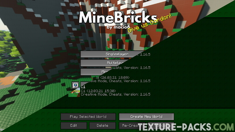 MineBricks Modded GUI Screenshot