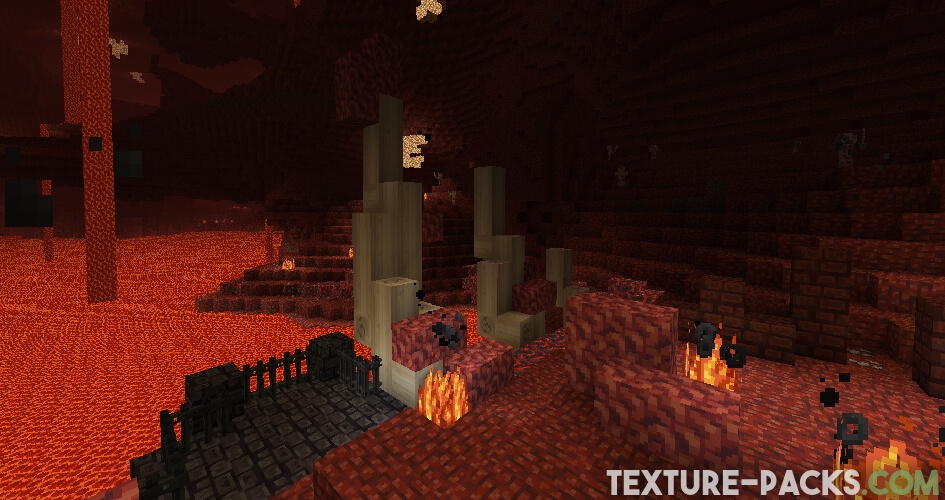 Minecraft Nether with 16x16 texture pack