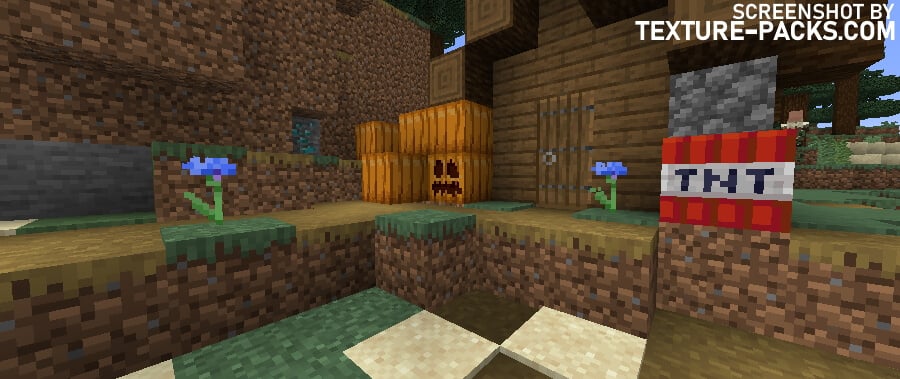 Faithless texture pack compared to Minecraft vanilla (before)