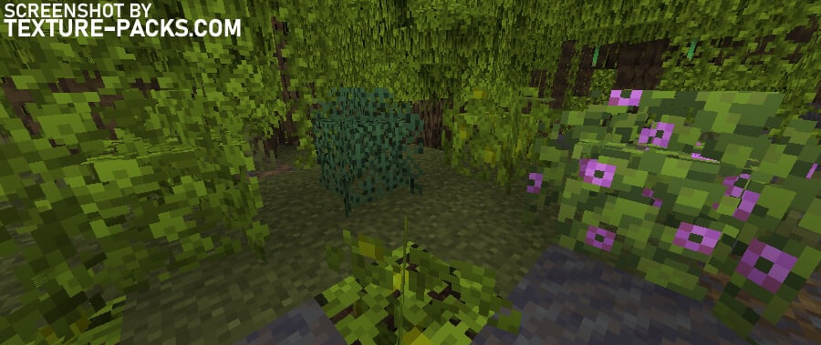Better Leaves texture pack compared to Minecraft vanilla (after)