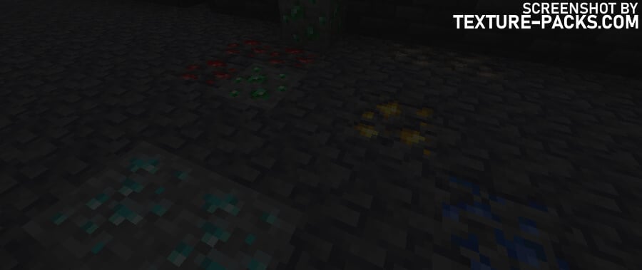 Visible Ores texture pack compared to Minecraft vanilla (before)