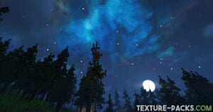 Aurora borealis in Minecraft