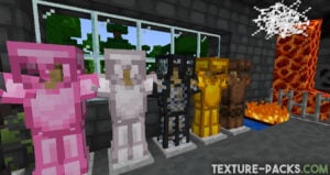 Minecraft armor screenshot with 16x resolution