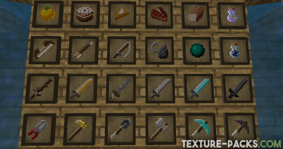 Most important items of the Native texture pack