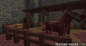 Minecraft screenshot with medieval textures
