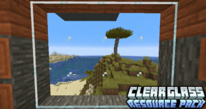 Minecraft with connected and clear glass texture pack