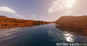 In-game screenshot of animated water with waves