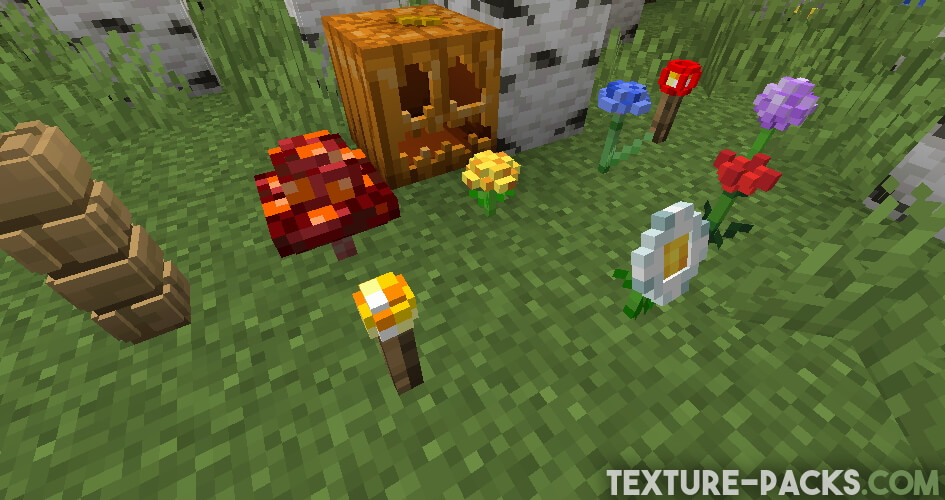 Minecraft 3D flowers screenshot