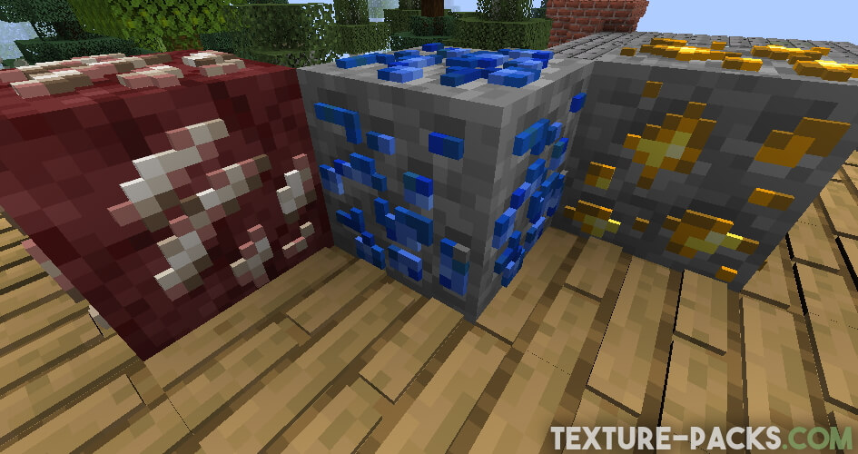 Minecraft ores with 3D effect
