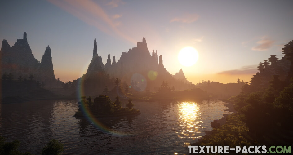 Minecraft realistic sky and water screenshot