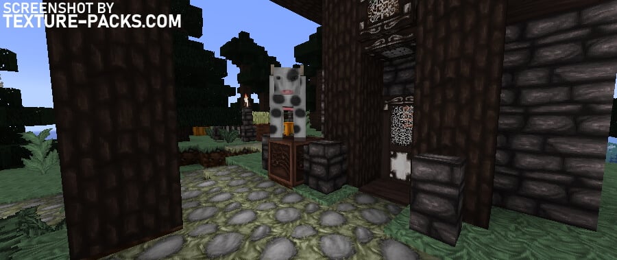 Wolfhound texture pack compared to Minecraft vanilla (after)