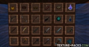 Wolfhound texture pack screenshot of the most important items and tools