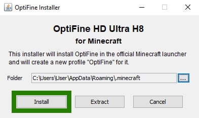 Click on the install button in the Installer