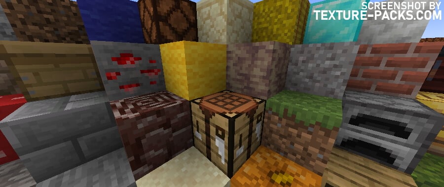SOLR texture pack compared to Minecraft vanilla (before)