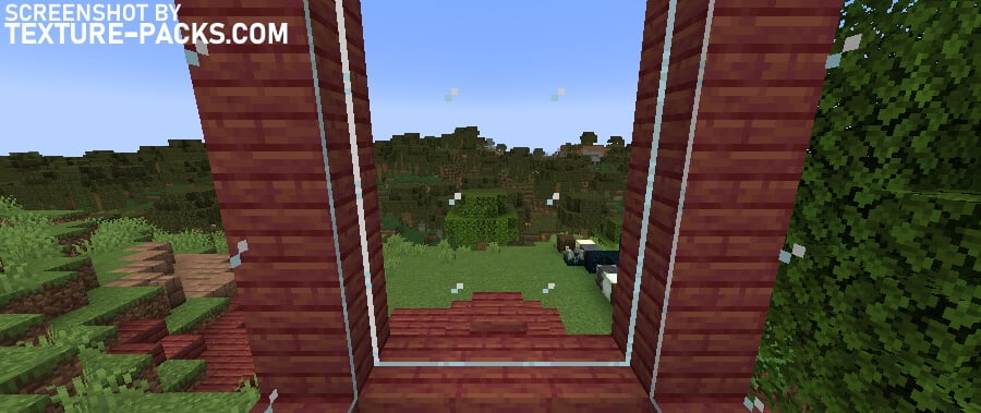 Clear Glass texture pack compared to Minecraft vanilla (after)