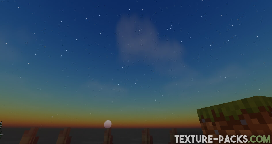 Realistic Minecraft night sky with Oceano shaders