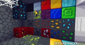 Cartoon Minecraft ores screenshot