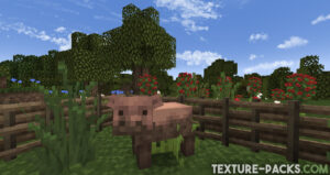 Example of a muddy pig with the Excalibur texture pack