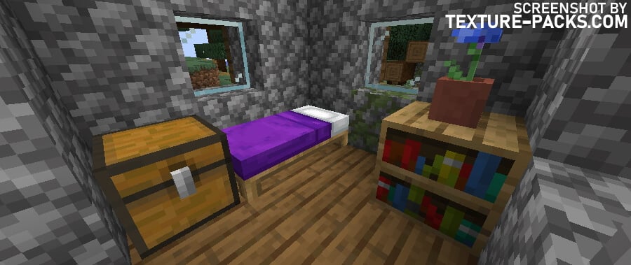 Excalibur texture pack compared to Minecraft vanilla (before)