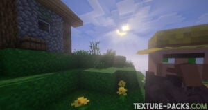 Vanilla Plus shaders screenshot of the new sky textures